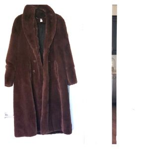 Brown faux fur teddy coat